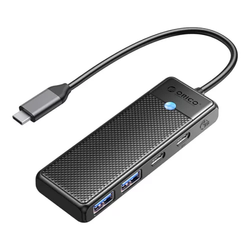 Orico 4in1 USB És Type-C HUB PD Töltés (PAPW2AC-C3-015BKEPIP)