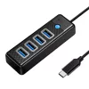 Orico USB-C 4 Portos USB 3.0 Elosztó 5Gbps 15cm (Fekete) (PW4U-C3-015-BK-EP-IP)