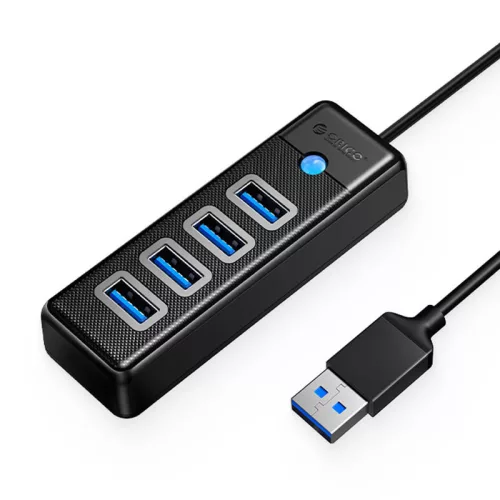 Orico 4 Portos USB 3.0 Elosztó Adapter 5 Gbps, 0.15m (PW4U-U3-015-BK-EP)