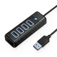Orico 4 Portos USB 3.0 Elosztó Adapter 5 Gbps, 0.15m (PW4U-U3-015-BK-EP)