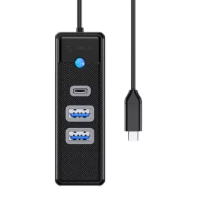   Orico USB-C HUB 2x USB 3.0 És /USB-C Csatlakozó , 5 Gbps, 0.15m (PWC2U-C3-015-BK-EP-I)