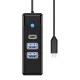 Orico USB-C HUB 2x USB 3.0 És /USB-C Csatlakozó , 5 Gbps, 0.15m (PWC2U-C3-015-BK-EP-I)