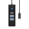 Orico USB-C HUB 2x USB 3.0 És /USB-C Csatlakozó , 5 Gbps, 0.15m (PWC2U-C3-015-BK-EP)
