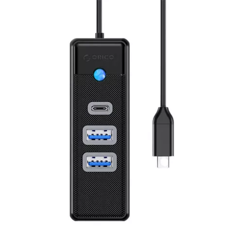 Orico USB-C HUB 2x USB 3.0 És /USB-C Csatlakozó , 5 Gbps, 0.15m (PWC2U-C3-015-BK-EP)