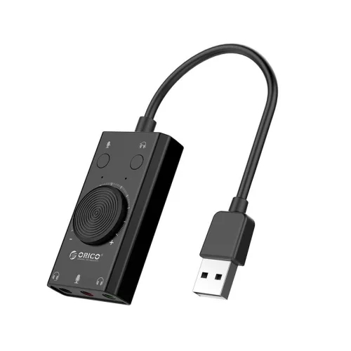 Orico USB 2.0 Külső Hangkártya 10cm Kábellel (SC2-BK-EP)