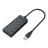 Orico 4 Portos USB 3.0 HUB (Fekete) (W9PH4-U3-V1-BK-BP)