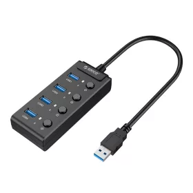 Orico 4 Portos USB 3.0 HUB (Fekete) (W9PH4-U3-V1-BK-BP)