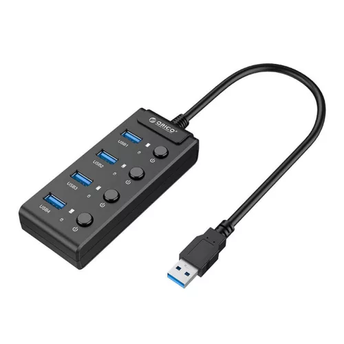 Orico 4 Portos USB 3.0 HUB (Fekete) (W9PH4-U3-V1-BK-BP)