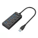 Orico 4 Portos USB 3.0 HUB (Fekete) (W9PH4-U3-V1-BK-BP)