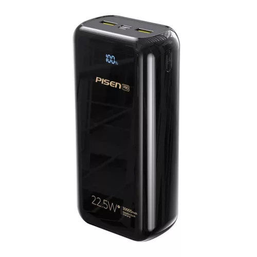 Pisen 30000mAh 22.5W (Fekete) Powerbank /Gyorstöltés(BL-D99LS)