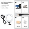 PULUZ 12cm RGB Színes LED Körfény körlámpa Ringlight
