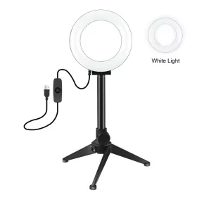   PULUZ 12cm LED körfény körlámpa ringlight - 6500K kamera kör lámpa + 22cm Tripod-állvány