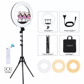   PULUZ 46cm LED Körfény körlámpa Ringlight + 180cm Tripod Állvány