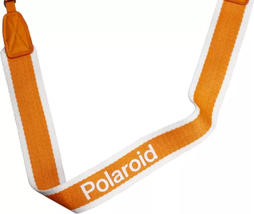 Polaroid fényképezőgép nyakpánt - narancssárga csíkos