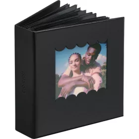 Polaroid recézett szélű kis fotóalbum - fekete