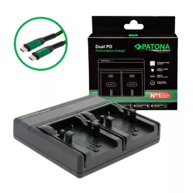   PATONA Premium Dual PD Performance töltő Canon NB-1LH-hoz USB-C bemenettel/kimenettel együtt