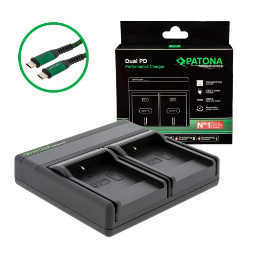 PATONA Premium Dual PD Performance töltő Casio NP-40 - USB-C