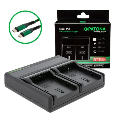 PATONA Premium Dual PD Performance töltő Panasonic CGA-S002E készülékhez USB-C bemenettel/kimenettel együtt