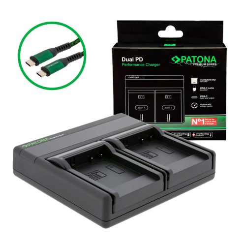 PATONA Premium Dual PD Performance töltő Panasonic DMW-BCF10E készülékhez USB-C 