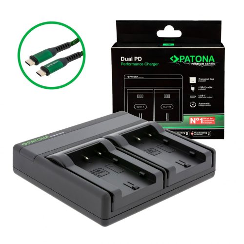 PATONA Premium Dual PD teljesítményű töltő Sony NP-FS11-hez USB-C 