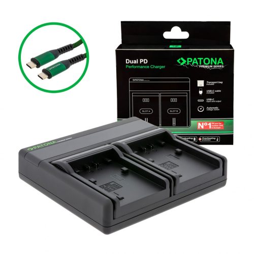 PATONA Premium Dual PD teljesítményű töltő Sony NP-FP50 - USB-C