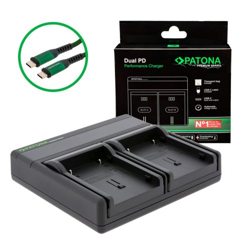 PATONA Premium Dual PD Performance töltő a JVC BN-V408U - USB-C