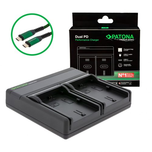 PATONA Premium Dual PD Performance töltő Canon LP-E6 - USB-C 