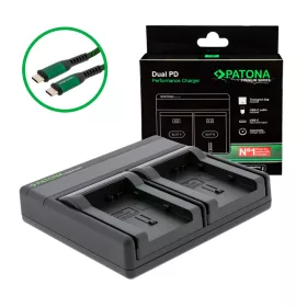   PATONA Premium Dual PD Performance töltő Canon BP-808-hoz USB-C bemenettel/kimenettel együtt