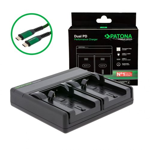 PATONA Premium Dual PD Performance töltő Kodak Klic-8000 készülékhez USB-C bemenettel/kimenettel együtt