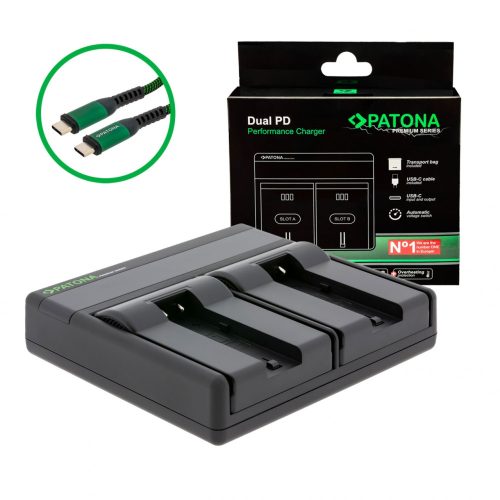 PATONA Premium Dual PD Performance töltő Samsung NP-700-hoz USB-C bemenettel/kimenettel együtt