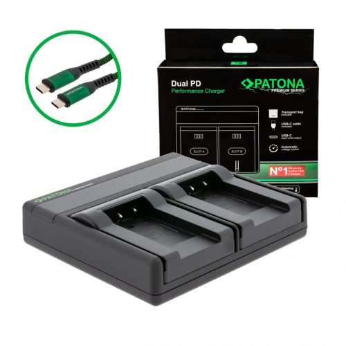PATONA Premium Dual PD Performance töltő Sanyo DB-L90 készülékhez USB-C bemenettel/kimenettel együtt
