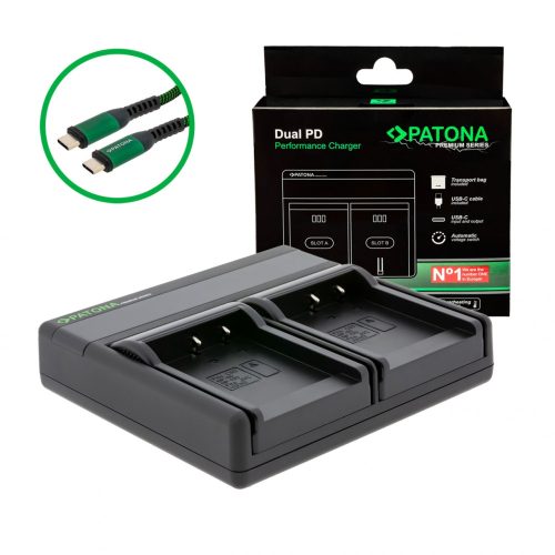 PATONA Premium Dual PD Performance töltő Casio NP-110 készülékhez USB-C bemenettel/kimenettel együtt