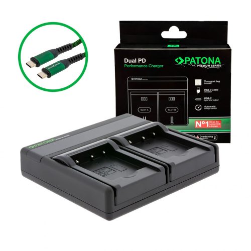 PATONA Premium Dual PD Performance töltő Nikon EN-EL19 készülékhez USB-C bemenettel/kimenettel együtt