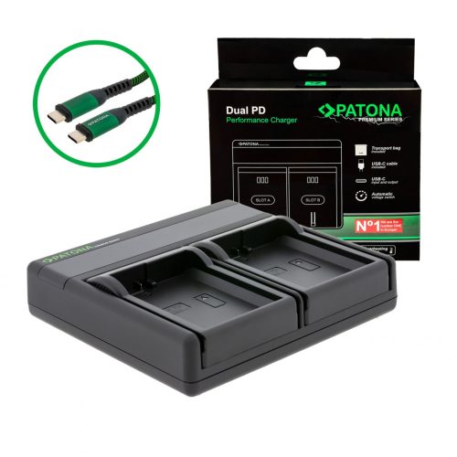 PATONA Premium Dual PD Performance töltő Nikon EN-EL14 készülékhez USB-C bemenettel/kimenettel együtt