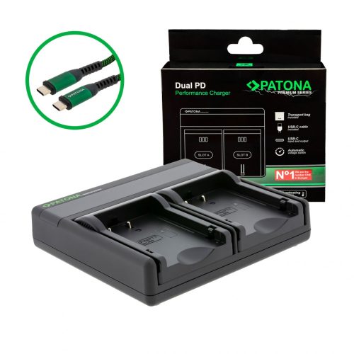 PATONA Premium Dual PD Performance töltő Pentax D-LI109 készülékhez USB-C bemenettel/kimenettel együtt