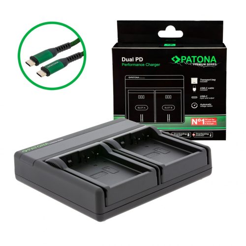 PATONA Premium Dual PD Performance töltő Panasonic DMW-BLD10 készülékhez USB-C bemenettel/kimenettel együtt
