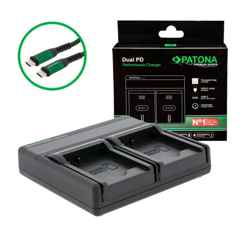 PATONA Premium Dual PD Performance töltő Panasonic DMW-BCK7 készülékhez USB-C bemenettel/kimenettel együtt