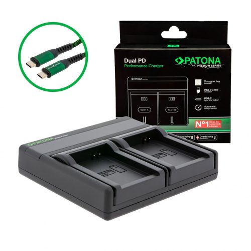 PATONA Premium Dual PD Performance töltő Samsung BP-90A készülékhez USB-C bemenettel/kimenettel együtt