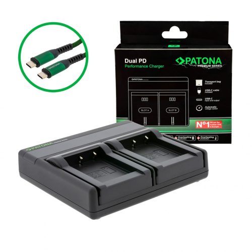 PATONA Premium Dual PD Performance töltő Fuji NP85-hez USB-C bemenettel/kimenettel együtt