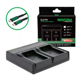   PATONA Premium Dual PD Performance töltő Canon BP-110-hez USB-C bemenettel/kimenettel együtt