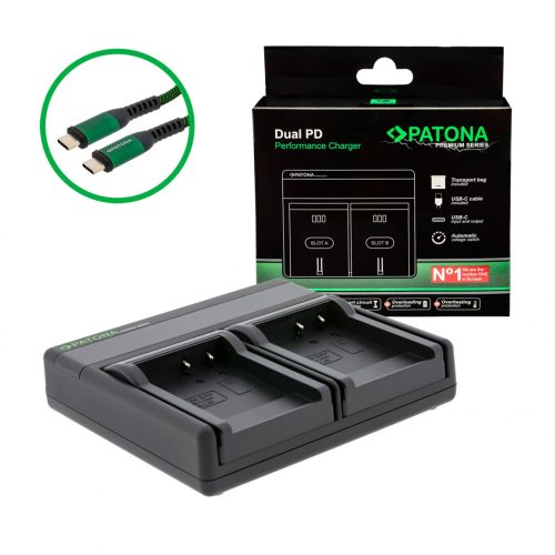PATONA Premium Dual PD Performance töltő a Sanyo DB-L40A készülékhez USB-C bemenettel/kimenettel együtt