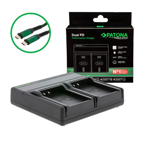 PATONA Premium Dual PD Performance töltő Olympus BLN-1 készülékhez USB-C bemenettel/kimenettel együtt