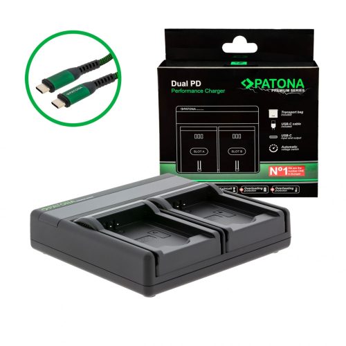 PATONA Premium Dual PD Performance töltő Samsung BP88B készülékhez USB-C bemenettel/kimenettel együtt