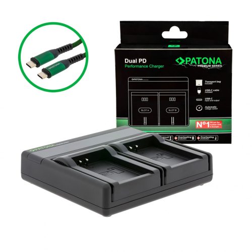 PATONA Premium Dual PD Performance töltő Canon LP-E12-hez USB-C bemenettel/kimenettel együtt