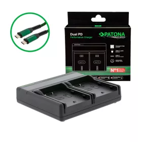   PATONA Premium Dual PD Performance töltő Panasonic DMW-BLF19 készülékhez USB-C bemenettel/kimenettel együtt