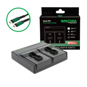   PATONA Premium Dual PD Performance töltő GoPro AHDBT-401-hez USB-C bemenettel/kimenettel együtt