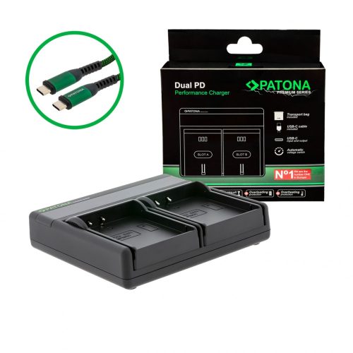 PATONA Premium Dual PD Performance töltő Samsung BP1900-hoz USB-C bemenettel/kimenettel együtt