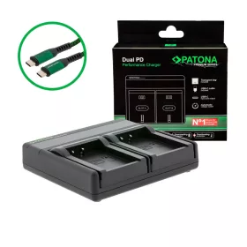   PATONA Premium Dual PD Performance töltő Canon LP-E17 fényképezőgéphez USB-C bemenettel/kimenettel együtt