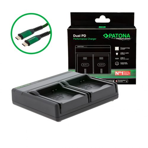 PATONA Premium Dual PD Performance töltő Rollei RL410B fényképezőgéphez USB-C bemenettel/kimenettel együtt