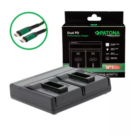   PATONA Premium Dual PD Performance töltő GoPro AABAT-001-hez USB-C bemenettel/kimenettel együtt